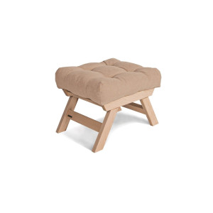 Pufa beżowa WoodMan 62 cm z drewna bukowego SKU 492