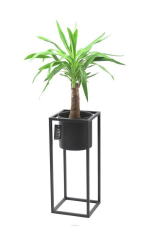 Kwietnik metalowy z donicą JAKPOL UGO 60 cm czarny loftowy
