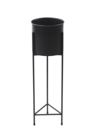 Kwietnik metalowy JAKPOL z donicą loft 70 cm czarny FIORI