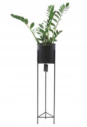 Kwietnik metalowy z donicą JAKPOL Fiori 90 cm czarny loftowy