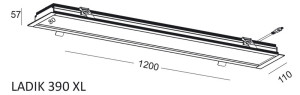 Liniowa lampa wpuszczana LADIK 390 XL