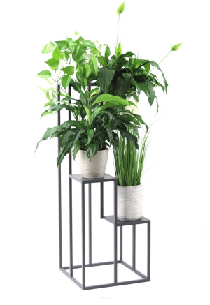 Kwietnik metalowy JAKPOL Metallo 112 cm szary antracyt loft na 4 kwiaty
