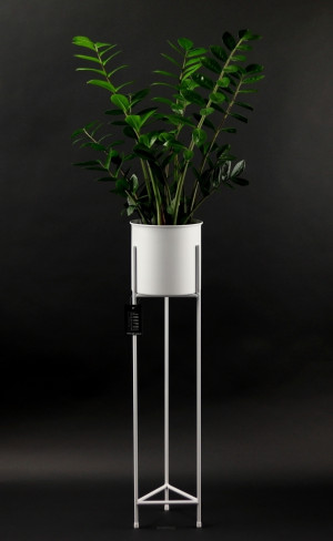 Kwietnik metalowy z donicą JAKPOL Fiori 90 cm biały loftowy