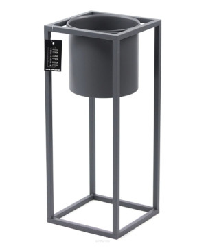 Kwietnik metalowy z donicą JAKPOL UGO 60 cm antracyt loftowy