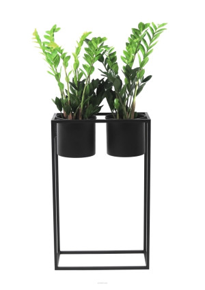 Kwietnik metalowy JAKPOL z 2 donicami UGO 80x50 cm czarny loft