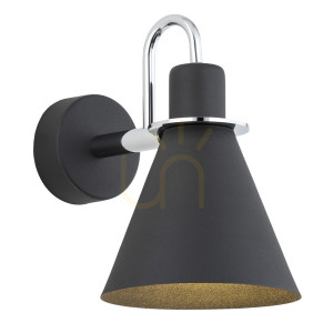 Kinkiet Argon Beverly czarny struktura chromowany E27 4709