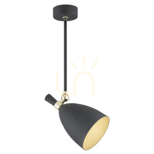 Lampa wisząca Argon Charlotte czarna struktura mosiądzowana 4686
