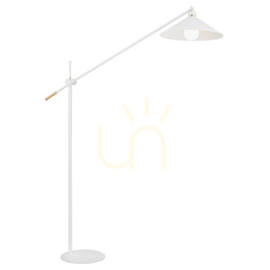 Lampa podłogowa ARGON NASHVILLE biała struktura mosiądzowana 4731