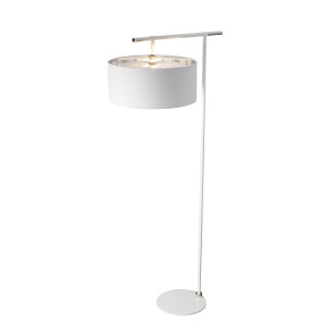 Lampa podłogowa Balance 1 Light — biały i polerowany nikiel Elstead