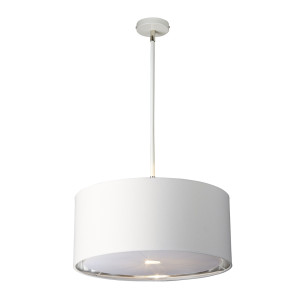 Lampa wisząca Balance 1 Light — biały i polerowany nikiel Elstead
