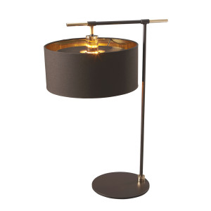 Lampa stołowa Balance 1 Light – brązowa i polerowany mosiądz Elstead