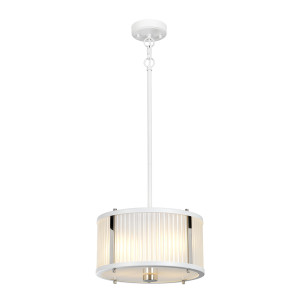 Lampa wisząca Corona 2 Light - biały polerowany nikiel Elstead
