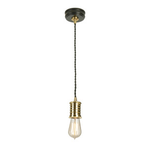 Lampa wisząca Douille 1 – czarny/polerowany mosiądz Elstead