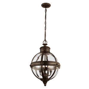 Żyrandol wiszący Adams 3 Light – brytyjski brąz Elstead