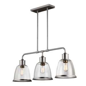 Hobson 3 Light Island Żyrandol Nikiel satynowy Elstead