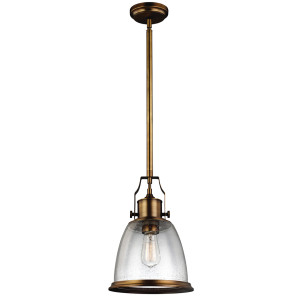 Lampa Wisząca Hobson 1 Postarzany Mosiądz Elstead
