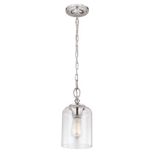 Lampa Wisząca Mała Hounslow 1 polerowany nikiel Elstead