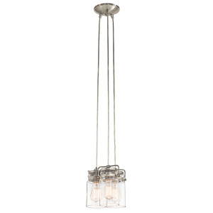 Lampa wisząca Brinley 3 Light - nikiel szczotkowany Elstead