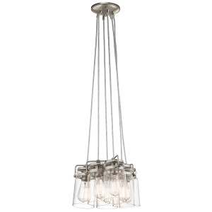 Lampa wisząca Brinley 6 - nikiel szczotkowany Elstead