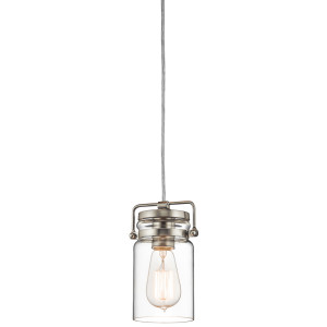 Lampa Wisząca Brinley 1 Light Mini - nikiel szczotkowany Elstead