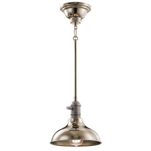 Lampa Wisząca Cobson 1 Light Mini – polerowany nikiel Elstead
