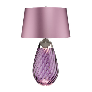 Lena 2 Jasna Duża Śliwkowa Lampa Stołowa Elstead