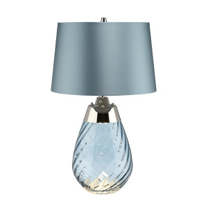 Lena 2 Jasna Mała Niebieska Lampa Stołowa Elstead