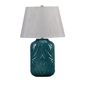 Lampa stołowa Muse 1 - turkusowa Elstead