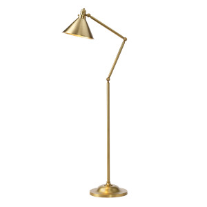 1 jasna lampa podłogowa Provence - postarzany mosiądz Elstead