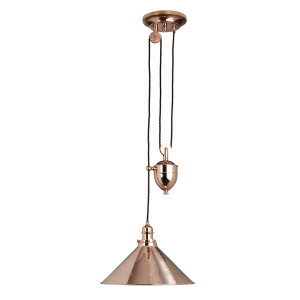Lampa Wisząca Provence 1 Light Rise and Fall - polerowana miedź Elstead