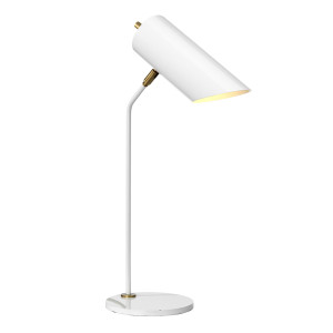 Lampa stołowa Quinto 1 – biały postarzany mosiądz Elstead