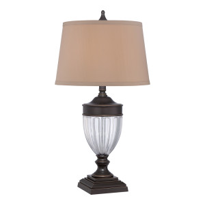 Lampa stołowa Dennison 1 – brąz Paladian Elstead