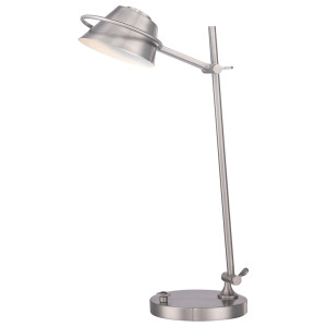 Lampa stołowa LED Spencer ze szczotkowanego niklu Elstead