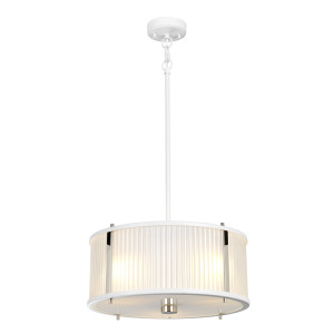 Lampa wisząca Corona 3 Light - biały polerowany nikiel Elstead