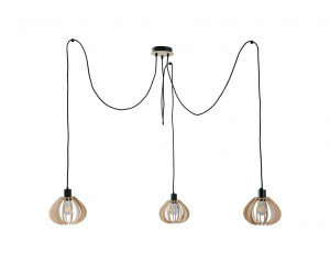 Lampa wisząca 3xE27 NICOLETA NATURAL AND BLACK 828