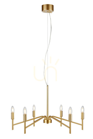 Lampa wisząca Markslojd Monarch 6-punktowa złota metalowa 70 cm 108210