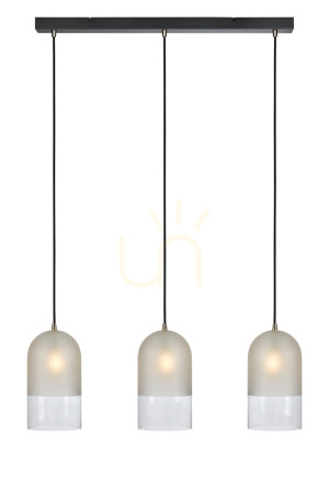 Lampa wisząca Markslojd Cope 3-punktowa oszronione szkło czarna 108226