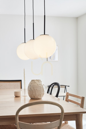 Lampa wisząca Markslojd Dione 3 biała czarna metal szkło 108269