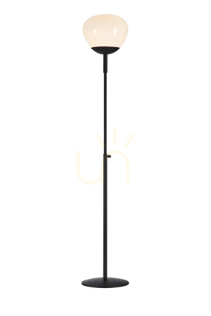 Lampa podłogowa Markslojd RISE 108278 czarna z przydymionym szklanym kloszem 150 cm