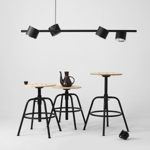 Lampa Wisząca Bot 4 czarna ALDEX