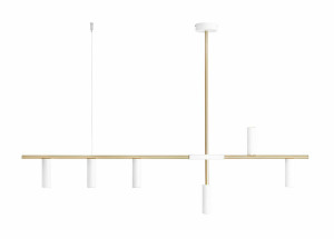 Lampa Wisząca Trevo 6 White Brass ALDEX