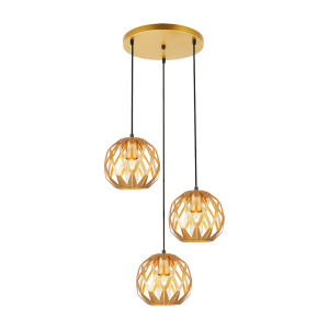 Złota Lampa Wisząca Hilo E27 3-punktowa