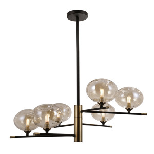 Czarna Lampa Wisząca Mesta G9 6-punktowa
