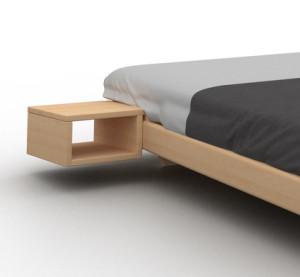 Stolik nocny WoodMan CARRE lite surowe drewno bukowe WUA-01484
