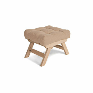 Pufa WoodMan Allegro beżowa z drewna bukowego WUA-00492