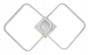 Lampa dekoracyjna 2 kwadraty 52w biała + pilot imola