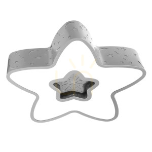Lampa dzieciĘca led sufit szara gwiazdka 28w + pilot