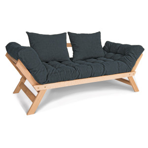 Sofa rozkładana WoodMan Allegro grafit drewniana 100377
