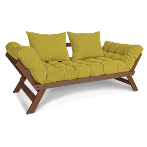 Sofa rozkładana WoodMan Allegro zielona orzech WUA-00536