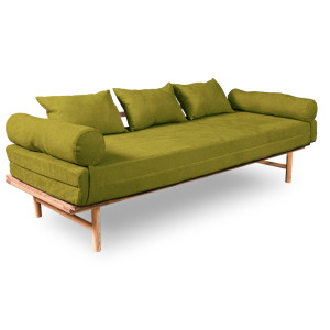 Sofa łóżko dzienne WoodMan LE MAR zielona bukowa SKU 201221